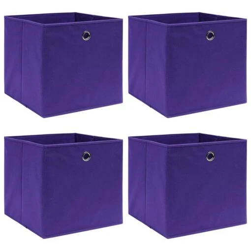 VidaXL Opbergboxen 4 St 28x28x28 Cm Nonwoven Stof Paars
