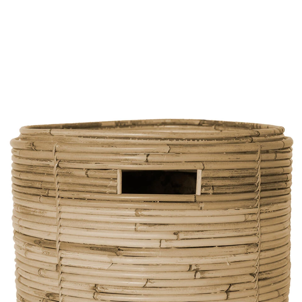 Giga Meubel Wasmand Rotan Ø40cm - Incl. Deksel - Wasmand Stripe 4 Giga Meubel Wasmand Rotan Ø40cm - Incl. Deksel - Wasmand Stripe - Afbeelding 2