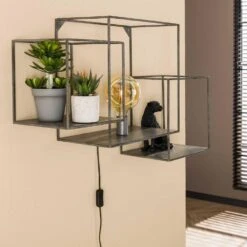 Hoyz - Wandschap 1L Cubic XL / Oud Zilver -Huishoudelijke Goederen Winkel 1000058482 0102