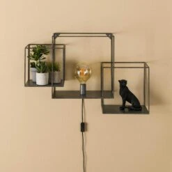 Hoyz - Wandschap 1L Cubic XL / Oud Zilver -Huishoudelijke Goederen Winkel 1000058482 0103