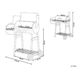 Beliani Houtskoolgrill SATAH - Zwart Staal -Huishoudelijke Goederen Winkel 1000059686 0102