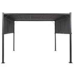Beliani Tuinpaviljoen PARGA - Grijs Staal, Polyester