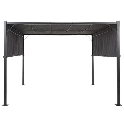 Beliani Tuinpaviljoen PARGA - Grijs Staal, Polyester