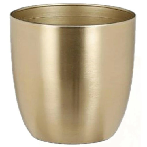 Mica Decorations Plantenpot-bloempot - Metaal - Goud - D13 En H12 Cm