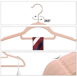 ACAZA Antislip Kledinghangers - Plooibaar - Roterende Haak - 30 Stuks - Roze -Huishoudelijke Goederen Winkel 1000068942 0102