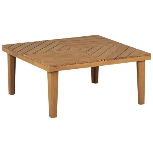 Beliani Salontafel BARATTI - Lichte Houtkleur Acaciahout