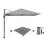 Platinum Voyager Zweefparasol T2 2,7x2,7 M. - Light Grey + Voet + Hoes -Huishoudelijke Goederen Winkel 1000073318