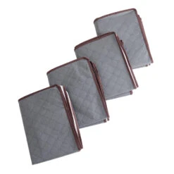 ACAZA Set Van 4 Opvouwbare Opbergtassen - Grijs -Huishoudelijke Goederen Winkel 1000073996 0102