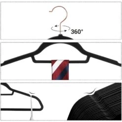 ACAZA Set Van 50 Fluwelen Kledinghangers - Zwart 8 ACAZA Set Van 50 Fluwelen Kledinghangers - Zwart -Huishoudelijke Goederen Winkel 1000074002 0102