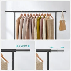 O'DADDY® Kledingrek Op 4 Grote Wielen - Tot 130 Kg Stabiel - Zwart 9 O'DADDY® Kledingrek Op 4 Grote Wielen - Tot 130 Kg Stabiel - Zwart -Huishoudelijke Goederen Winkel 1000074129 0103