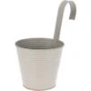 Merkloos Plantenpot Met Ophanghaak - Zink - Taupe - D14 X H24 Cm