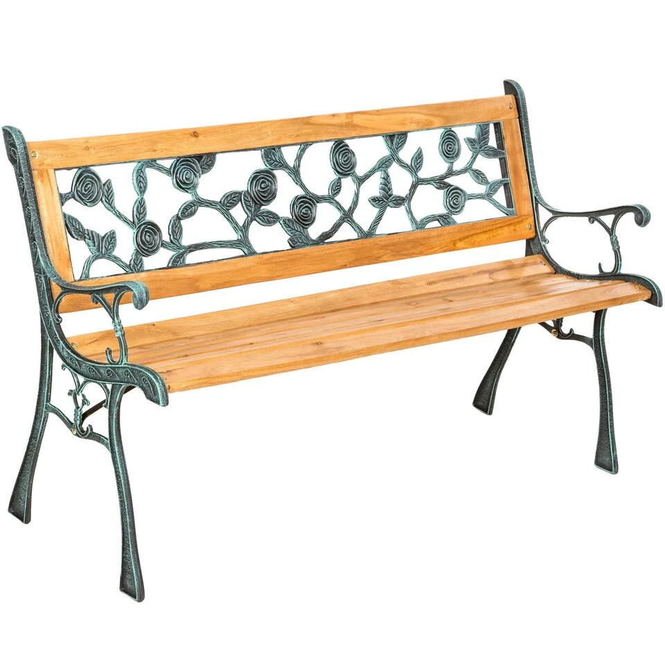 Tectake - Tuinbank - Hout/gietijzer - 124x52x74 Cm 3 Tectake - Tuinbank - Hout/gietijzer - 124x52x74 Cm