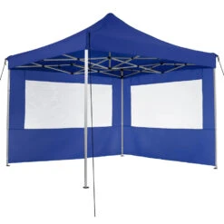 Tectake - Partytent 3x3 M. Opvouwbaar -4 Wanden- Blauw -Huishoudelijke Goederen Winkel 1000078103 0102