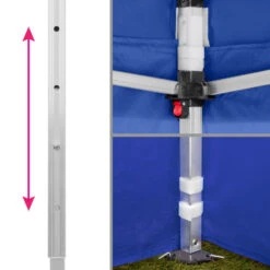 Tectake - Partytent 3x3 M. Opvouwbaar -4 Wanden- Blauw -Huishoudelijke Goederen Winkel 1000078103 0103