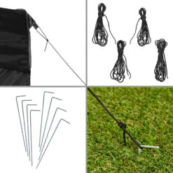 Tectake - Partytent 3x3 M. Opvouwbaar- 2 Wanden- Zwart -Huishoudelijke Goederen Winkel 1000078107 0103