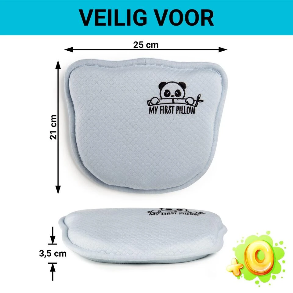 Vitapur - My First Panda Pillow 26x23 Cm - Blauw 5 Vitapur - My First Panda Pillow 26x23 Cm - Blauw - Afbeelding 3