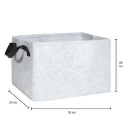 QUVIO Opbergmand Vilt - Grijs - Set Van 6 -Huishoudelijke Goederen Winkel 1000081360 0102