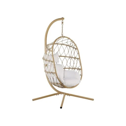 Beliani Hangstoel ADRIA - Beige Polyester