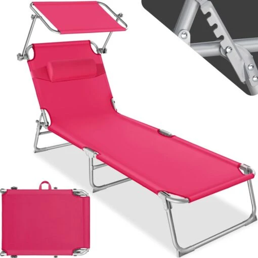 Tectake - Zonnestoel Chloe - Ligbed - Pink