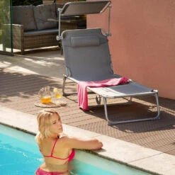 Tectake - Zonnestoel Chloé - Set Van 2 Ligbedden - Beige -Huishoudelijke Goederen Winkel 1000083238 0102