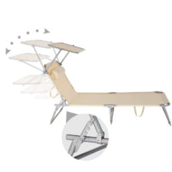 Tectake - Zonnestoel Chloé - Set Van 2 Ligbedden - Beige -Huishoudelijke Goederen Winkel 1000083238 0103