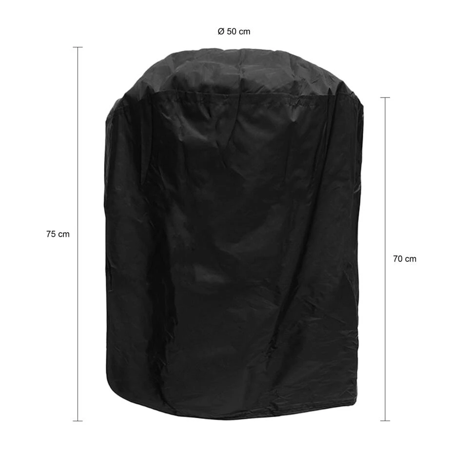 QUVIO Barbecue Beschermhoes - Waterdicht - Rond - Zwart 4 QUVIO Barbecue Beschermhoes - Waterdicht - Rond - Zwart - Afbeelding 2