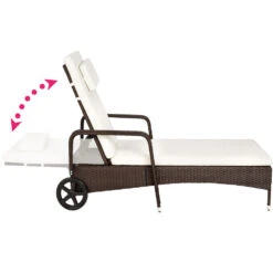 Tectake - Wicker Ligbed – Bruin - Afmetingen 200 X 70 X 33 Cm 7 Tectake - Wicker Ligbed – Bruin - Afmetingen 200 X 70 X 33 Cm -Huishoudelijke Goederen Winkel 1000086058 0102