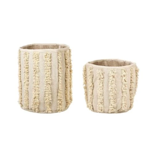 Beliani Mand KAKKI - Beige Katoen