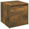 VidaXL Opbergbox Met Lade 40,5x40x40 Cm Bewerkt Hout Gerookt Eiken -Huishoudelijke Goederen Winkel 1000088071