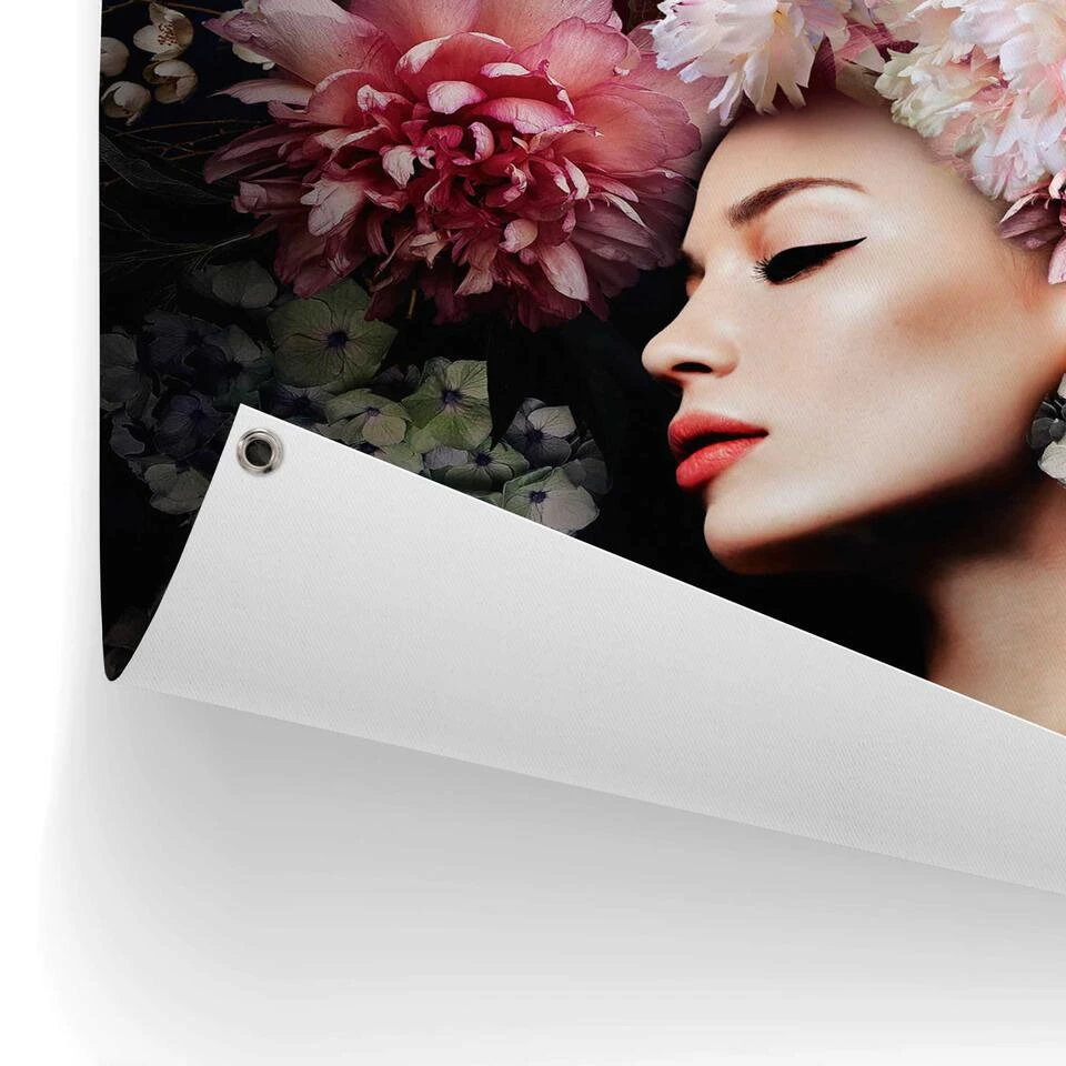 Tuinposter Vrouw Met Bloemenhoed 60x80 Cm Roze 5 Tuinposter Vrouw Met Bloemenhoed 60x80 Cm Roze - Afbeelding 3