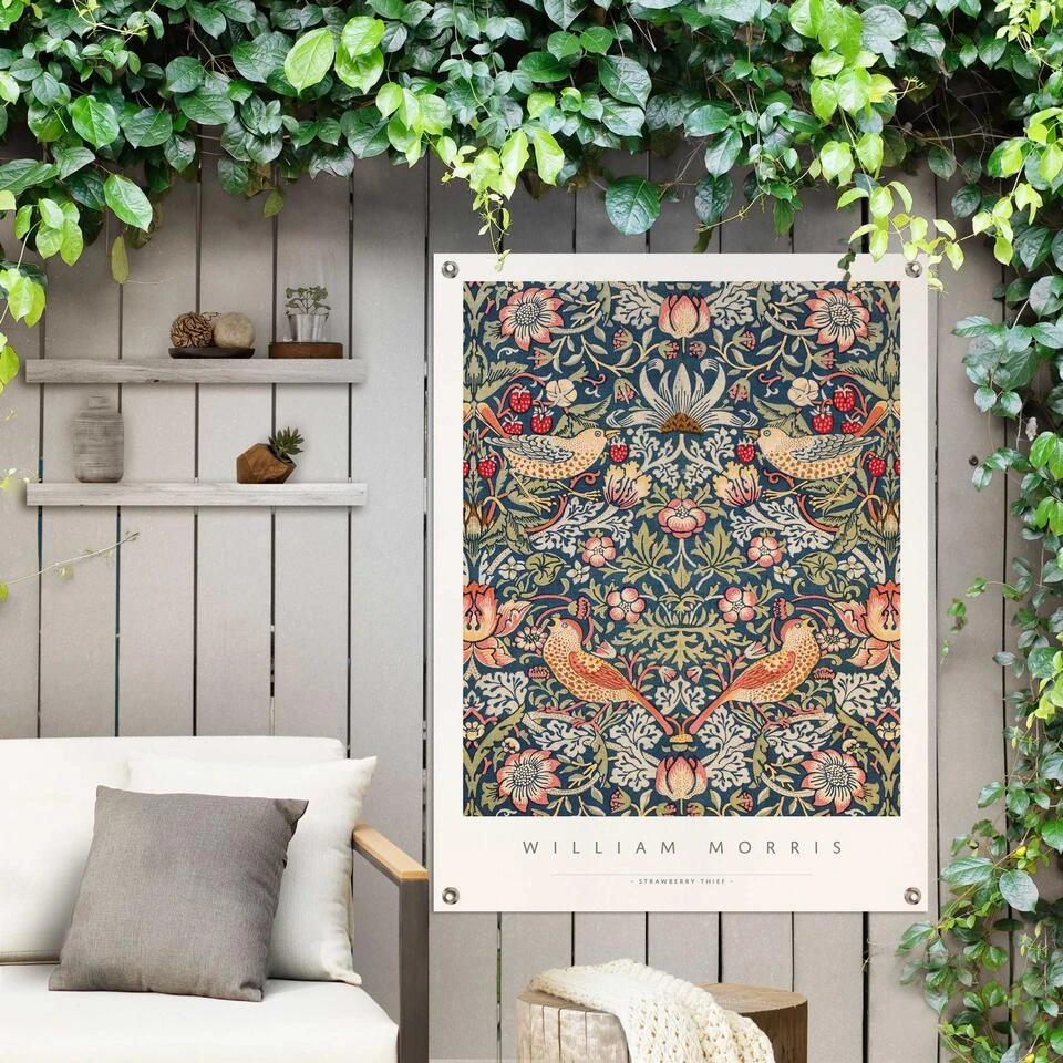 Tuinposter William Morris - Aardbeiendief 80x60 Cm Bont 4 Tuinposter William Morris - Aardbeiendief 80x60 Cm Bont - Afbeelding 2