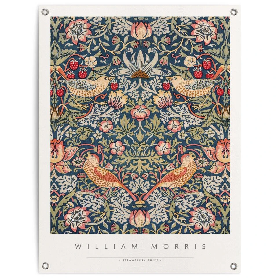 Tuinposter William Morris - Aardbeiendief 80x60 Cm Bont 3 Tuinposter William Morris - Aardbeiendief 80x60 Cm Bont