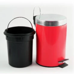 MSV Badkamer/toilet Pedaalemmer - Rood - 3 Liter - 17 X 25 Cm -Huishoudelijke Goederen Winkel 1000089294 0102