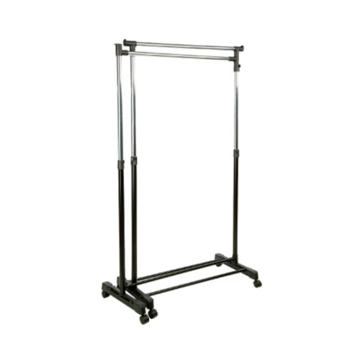 5Five Kledingrek 2x Enkele Stang - Kunststof - Zwart - 162 X 168cm