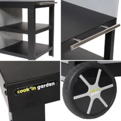 Cook'in Garden Trolleys NOVA - Zwart - Staal -Huishoudelijke Goederen Winkel 1000092246 0103