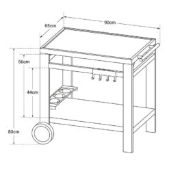 Cook'in Garden Trolleys MÉDIA M - Grijs - Staal -Huishoudelijke Goederen Winkel 1000092249 0103