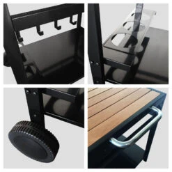 Happy Garden Trolleys AVEIRO - Zwart - Staal -Huishoudelijke Goederen Winkel 1000092300 0103