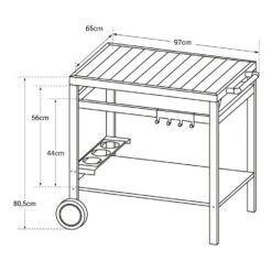 Happy Garden Trolleys AVEIRO - Zwart - Staal -Huishoudelijke Goederen Winkel 1000092300 0104