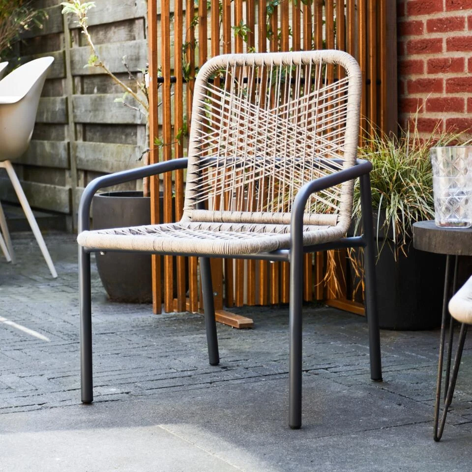 Tuinstoel Met Armleuning Nika Zand - 58,50x53x75,50 Cm - Touw - Beige 4 Tuinstoel Met Armleuning Nika Zand - 58,50x53x75,50 Cm - Touw - Beige - Afbeelding 2