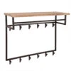Kalfort Stockton Kapstok Hoog Industrieel Met 12 Haken Naturel - 100x80x33 Cm -Huishoudelijke Goederen Winkel 1000094095