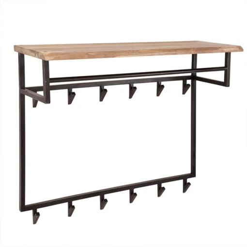Kalfort Stockton Kapstok Hoog Industrieel Met 12 Haken Naturel - 100x80x33 Cm
