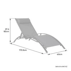 Happy Garden Zonnebedden GALAPAGOS - Blauw - Aluminium -Huishoudelijke Goederen Winkel 1000094881 0104