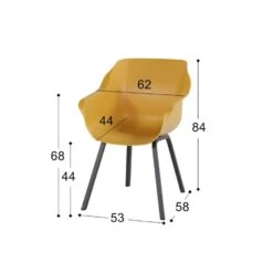 Hartman Sophie Element Dining Armstoel - Curry Yellow - 2 St. -Huishoudelijke Goederen Winkel 1000096426 0103