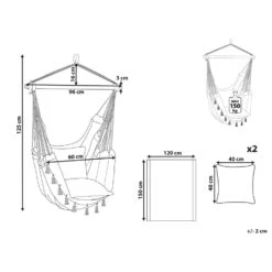 Beliani Hangstoel VARENA - Beige Katoen -Huishoudelijke Goederen Winkel 1000096792 0102