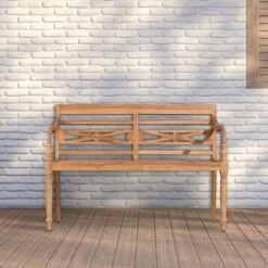 CLP Bank Maryland 120 Cm Teak -Huishoudelijke Goederen Winkel 1000097775 0102