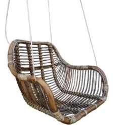 Van Der Leeden Rotan Hangstoel Fly Brown (L)66 X (B)65 X (H)49 Cm -Huishoudelijke Goederen Winkel 1000098803 0102