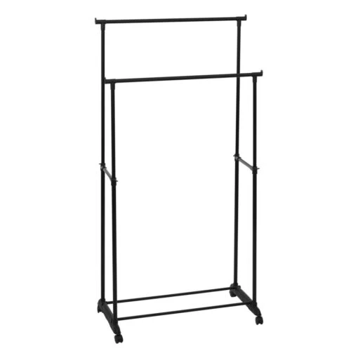 5Five Kledingrek Dubbele Stang - Kunststof/metaal - Zwart - 80 X 160cm