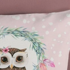 Good Morning Dekbedovertrek "Owli" - Roze - (140x220 Cm) -Huishoudelijke Goederen Winkel 1000099003 0103