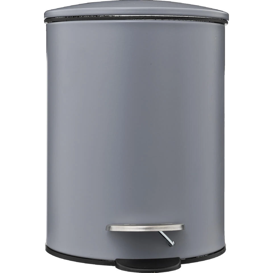 5Five Pedaalemmer - Donkergrijs - Metaal - 3L - 23 Cm - Soft Close 3 5Five Pedaalemmer - Donkergrijs - Metaal - 3L - 23 Cm - Soft Close