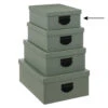 5Five Opbergdoos/box - Groen - L28 X B22 X H11 Cm - Stevig Karton -Huishoudelijke Goederen Winkel 1000100114